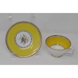 Elite HM Sutherland Tea Cup & Saucer Yellow Floral
